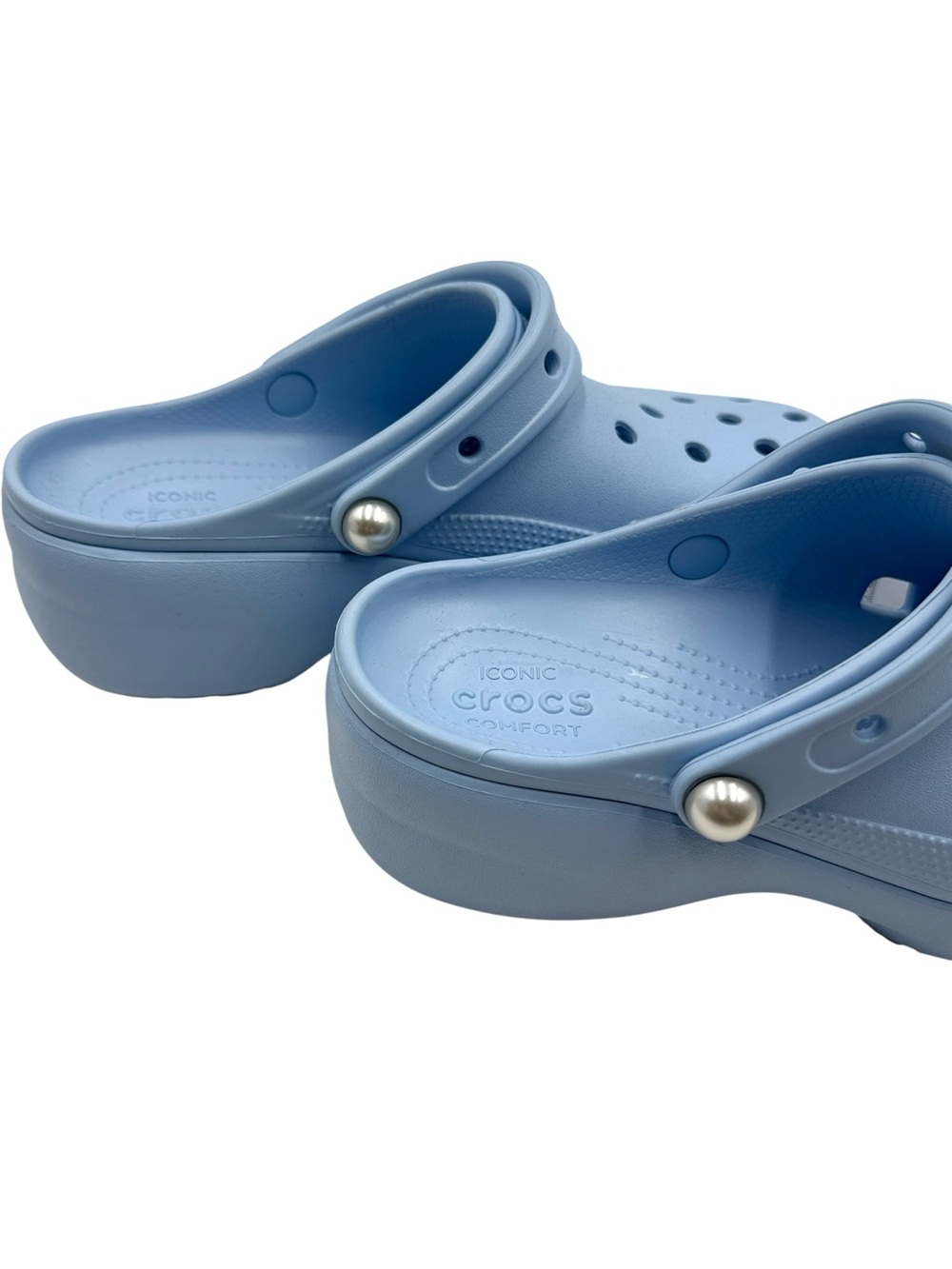 NWT Crocs Classic Platform Pearl Clogs Women’s Size 9 - Picture 9 of 16